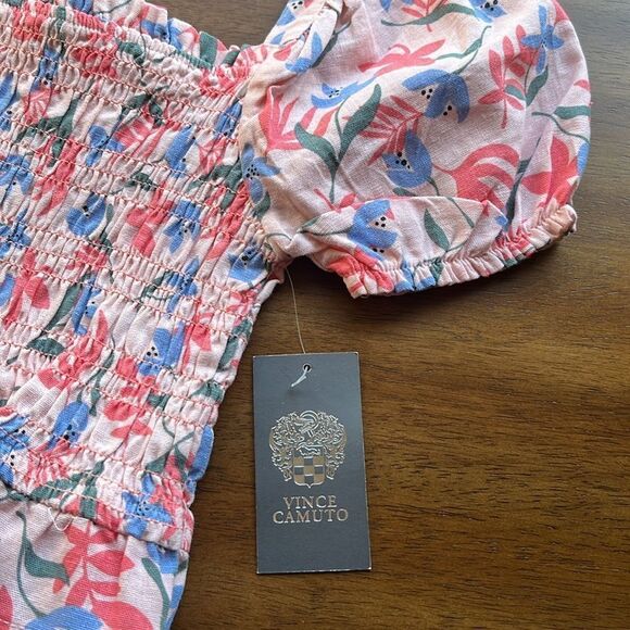 VINCE CAMUTO NWT GIRLS SIZE 6 FLORAL PUFF SLEEVED TOP - Picture 3 of 5